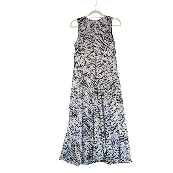 Classiques Entier Midi Dress Womens Size 12 Blue Abstract Artsy Silk Boho Classy - Picture 5 of 9